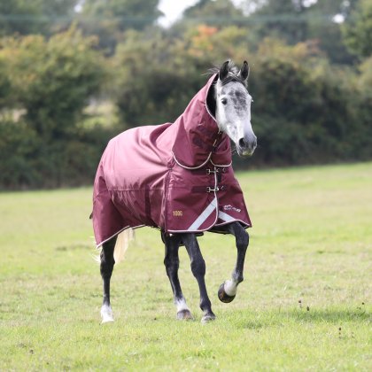 Shires Highlander Plus 100 Combo Turnout Rug Maroon 