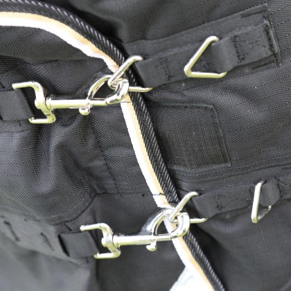 Shires Highlander Plus 200 Turnout Rug & Neck Set Black