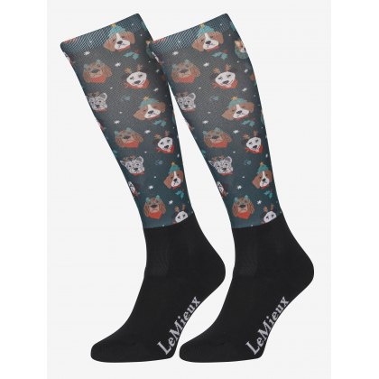 LeMieux Footsie Socks Christmas Dogs