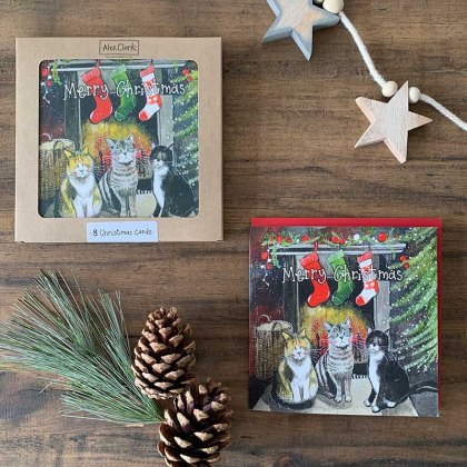 Alex Clark Christmas Cat Box Set of 8 Cards