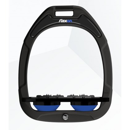 Flex-On Green Composite Inclined Ultra Grip Stirrups - Black/Black/Blue