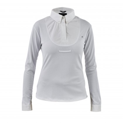 Aubrion Long Sleeve Tie Shirt - Young Rider White