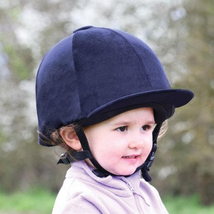 Equetech Junior Premium Velvet Hat Silk Navy