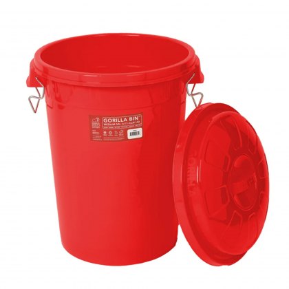 Red Gorilla Bin With Lid Red  