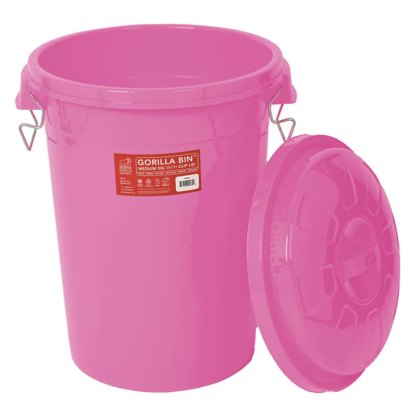 Red Gorilla Bin With Lid Pink 