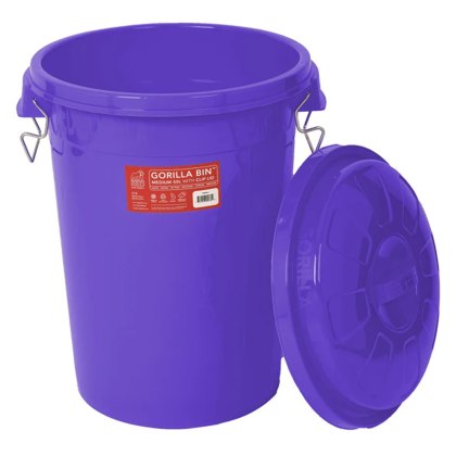 Red Gorilla Bin With Lid Purple 