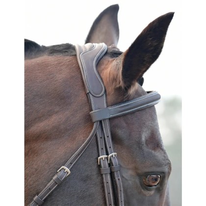 Collegiate Comfitec Opulux Fancy Stitch Padded Hanoverian Bridle Dark Brown