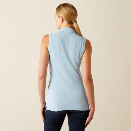  Ariat Womens Prix 3.0 Sleeveless Polo Blue Bell