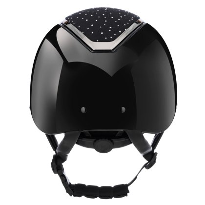 Charles Owen Kylo Riding Hat Black Gloss/Chrome Crystal