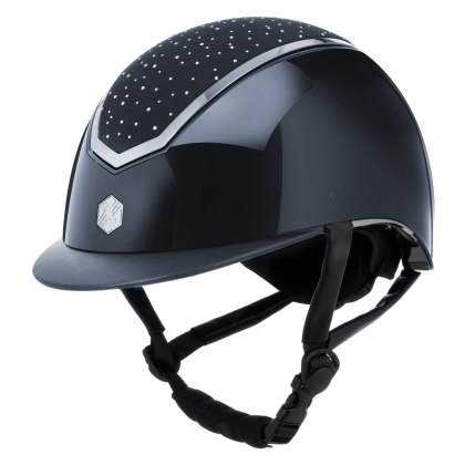 Charles Owen Kylo Riding Hat Navy Gloss/Silver Crystal