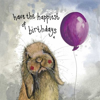Alex Clark Starlight Rabbit & Balloon Birthday Card
