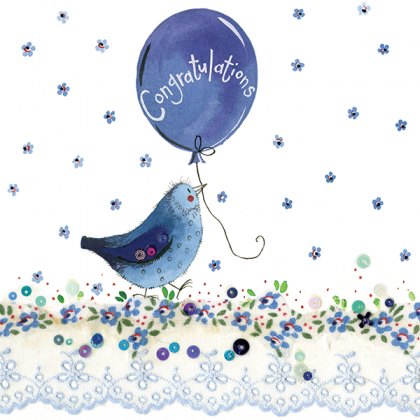 Alex Clark Bird & Balloon Congratulations Greeting Card