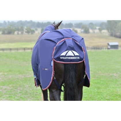 Weatherbeeta Comfitec Essential Turnout Detach-a-Neck 220g Rug - Navy/Burgundy
