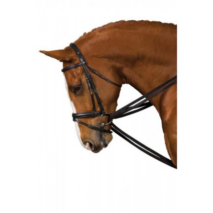 Brown One Size John Whitaker English Leather Draw Reins With Elastic-Black 