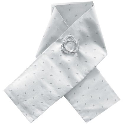 Equetech Ready-Tied Stock - White/Metallic Diamond
