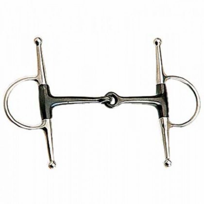SHIRES 6328 FULL CHEEK SNAFFLE WITH COPPER PEANUT TO CLEAR 