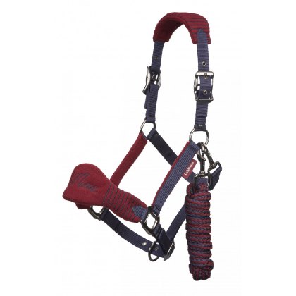 LeMieux Vogue Headcollar and Leadrope Burgundy/Navy