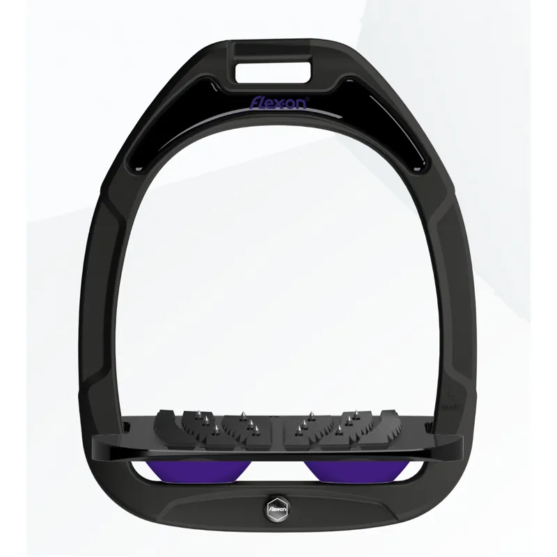 Flex-On Green Composite Inclined Ultra Grip Stirrups in Black/Black/Purple