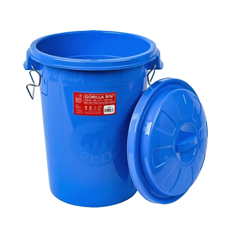 Red Gorilla Bin With Clip Lid 30L in Blue