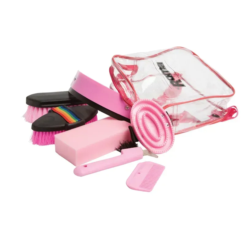 Roma 7 Piece Grooming Kit Backpack in Pink