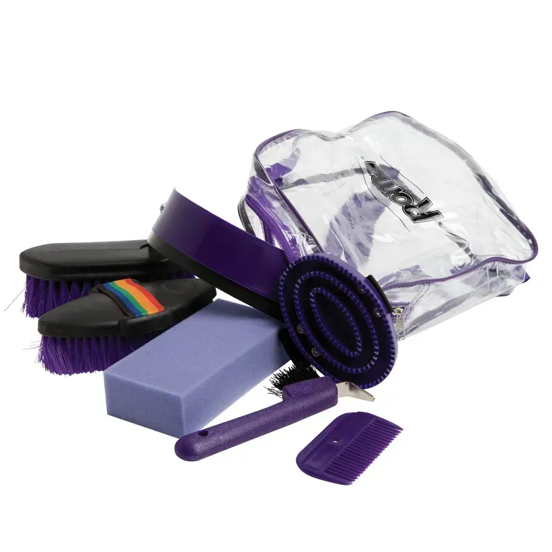 Roma 7 Piece Grooming Kit Backpack in Purple