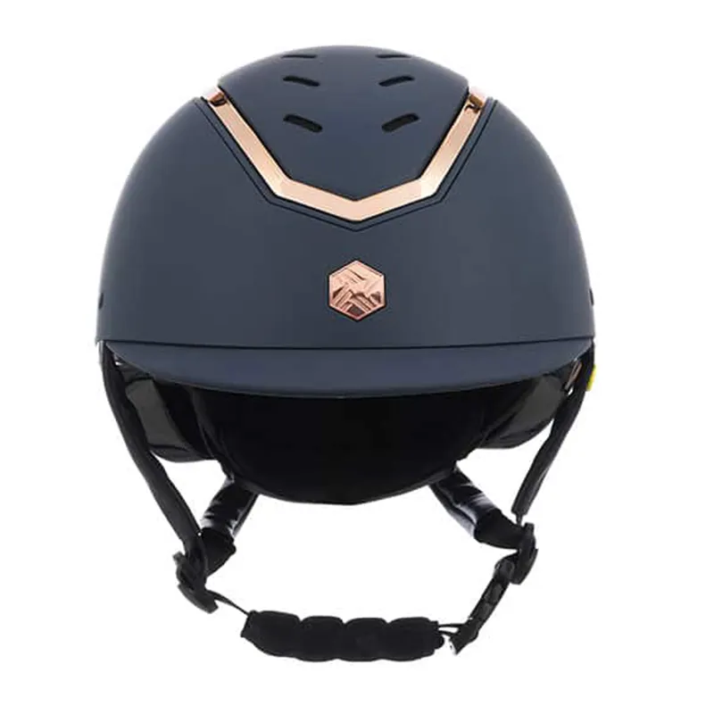 Charles Owen Kylo Riding Hat in Navy Matte and Rose Gold
