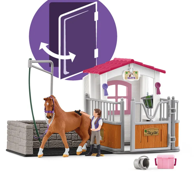 Schleich Horse Wash Station with Horse Stall-4