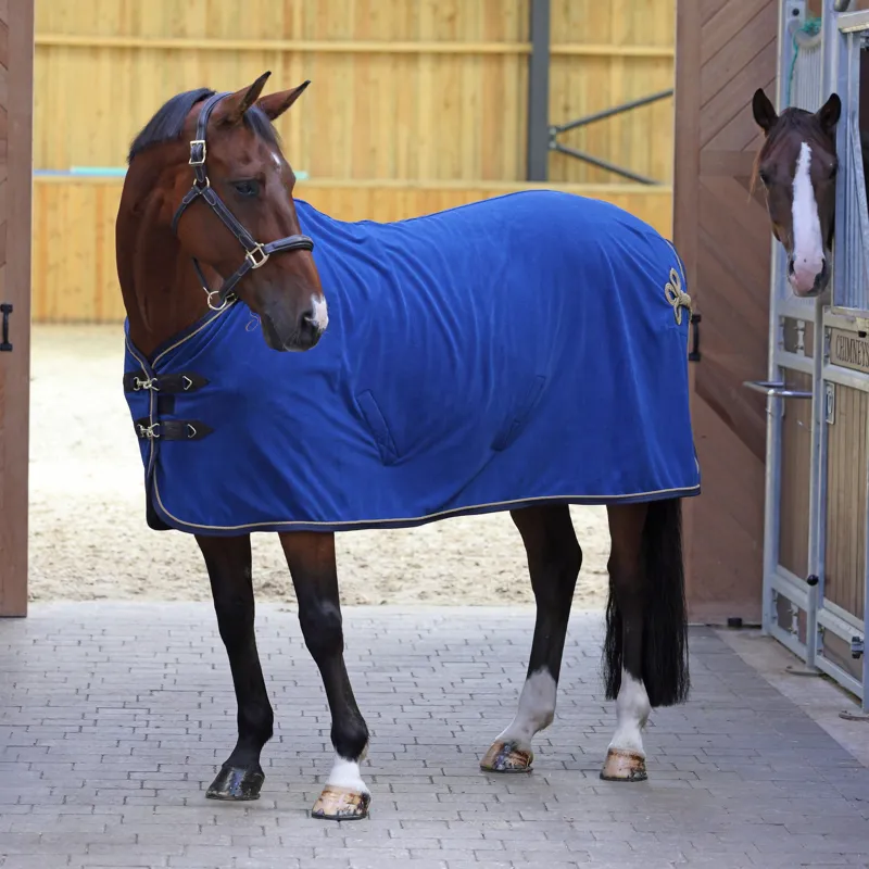 Shires Deluxe Fleece Show Rug in Navy-1