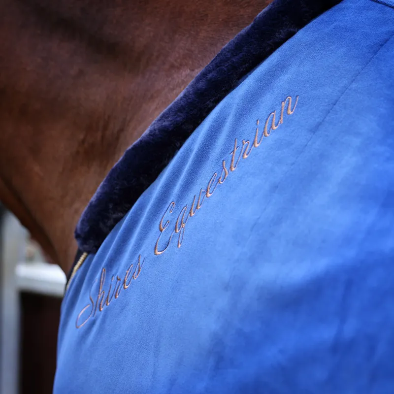 Shires Deluxe Fleece Show Rug in Navy-5