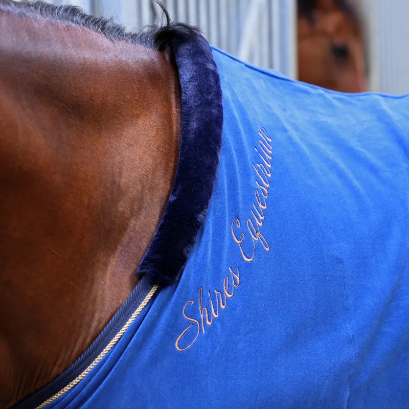 Shires Deluxe Fleece Show Rug in Navy-6