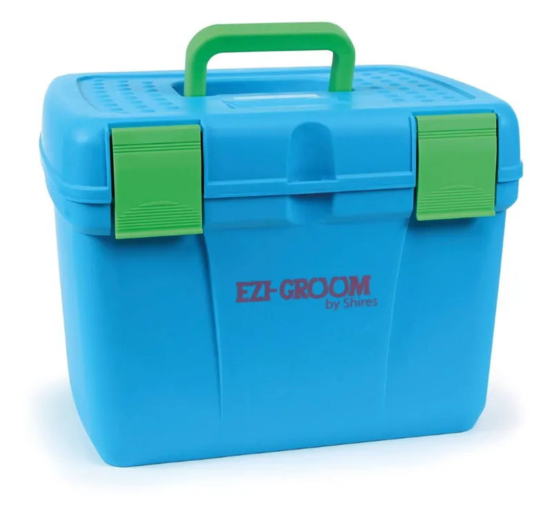 Shires Ezi Groom Deluxe Tack Box in Bright Blue and Green