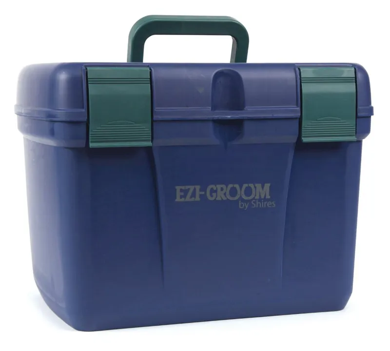Shires Ezi Groom Deluxe Tack Box in Navy and Green
