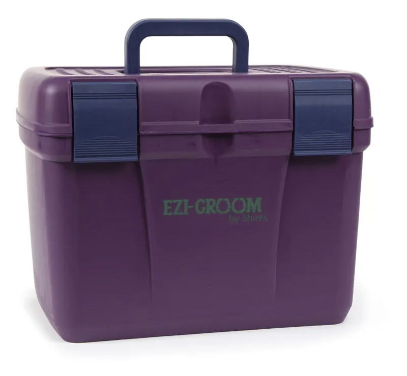 Shires Ezi Groom Deluxe Tack Box in Plum and Navy