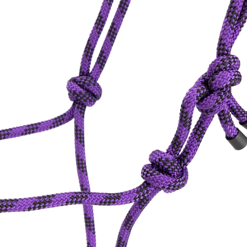 Shires Rope Control Headcollar in Purple-2