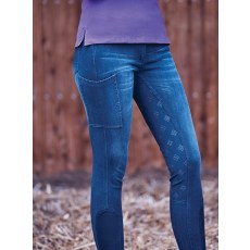 Dublin Shona Full Grip Seat Silicone Print Denim Breeches Dublin Shona Full Grip Seat Silicone Print Denim Breeches
