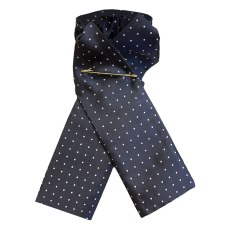 Equetech Self Tying Pin Spot Stock Navy/White Equetech Self Tying Pin Spot Stock Navy/White
