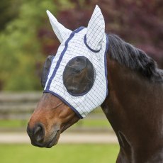 Kool Coat Classic Fly Mask White/Navy  