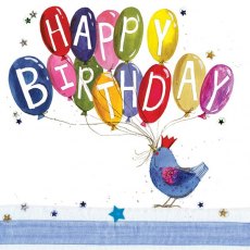 Alex Clark Bird & Balloons Birthday Card