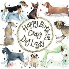 Alex Clark Dog Lady Birthday Card Small