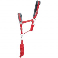 Hy Sport Active Head Collar & Rope Rosette Red