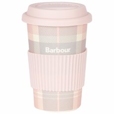 Barbour Tartan Travel Mug Pink/Grey Tartan
