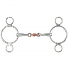 Shires Two Ring Copper Lozenge Gag 528