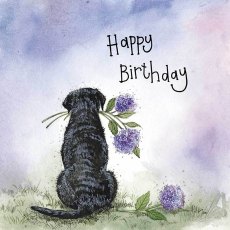 Alex Clark Sunshine Labrador & Flowers Birthday Card