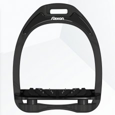Flex-On Aluminium Inclined Ultra Grip Stirrup Irons - Black/Black/Black