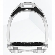 Flex-On Aluminium Inclined Ultra Grip Stirrup Irons - Grey/Grey/Black