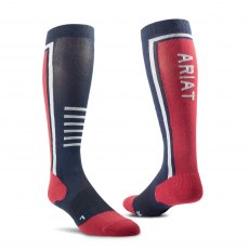 AriatTek Slimline Performance Socks Navy/Red