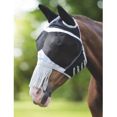 Shires Fine Mesh Fly Mask with Ears & Nose Fringe