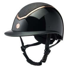 Charles Owen Kylo Riding Hat Wide Peak Sparkly Black Gloss/Rose Gold Charles Owen Kylo Riding Hat Wide Peak Sparkly Black Gloss/Rose Gold