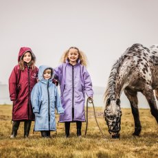 Equidry All Rounder Jacket with Fleece Hood Junior Plum/Grey