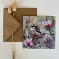 Alex Clark Long Tailed Tit and Magnolia Blank Card